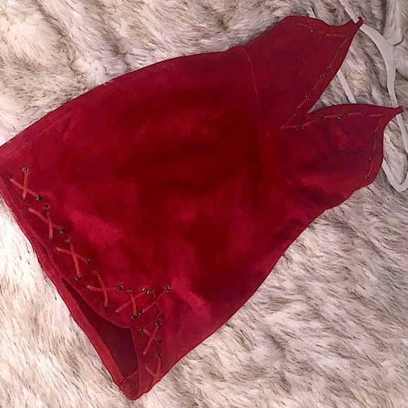 NWOT💥TEA & CUP LOS ANGELES🍒 Faux Suede Dress - Picture 1 of 5